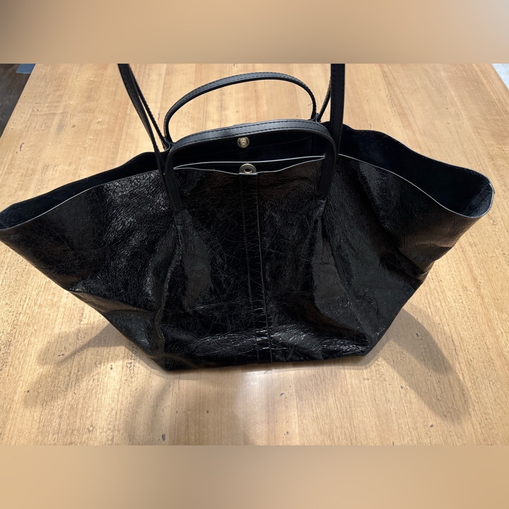 All Saints Leather Tote, Black